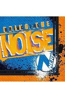 serviettes de table z bring the noise16,5 cm bleu/orange 16 pièces