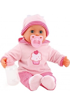 poupée bébé avec accessoires first words 38cm rose trois pièces