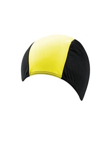 bonnet de bain textile homme noir/jaune