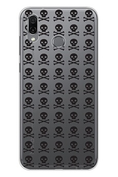 Coque en silicone imprimée compatible Huawei Honor Play Skull Noir