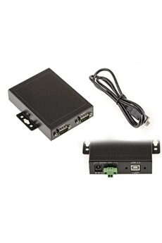 Convertisseur industriel USB vers 2 PORTS COM RS232 DB9 avec boitier métal rackable