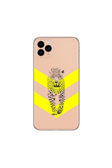 Coque iphone 11 leopard chevron jaune