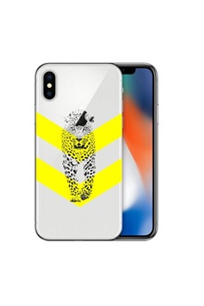 Coque iphone XR leopard chevron jaune