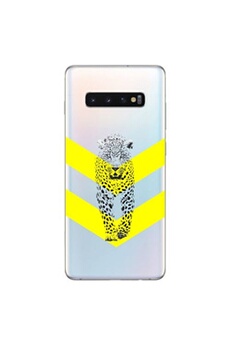 Coque S10 PLUS leopard chevron jaune