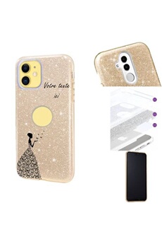 Coque pour Iphone 11 glitter dore fee papillon personnalisee