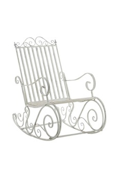 fauteuil à bascule smilla en fer forgé , blanc antique