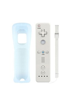 Télécommande Wiimote plus (Motion plus intégré) + Nunchuk compatible pour Nintendo Wii et Wii U avec Etui de Protection en Silicone - Blanc -