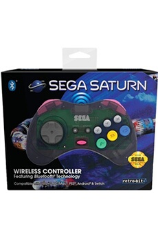 Retrobit - Sega Saturn Manette 8 boutons sans fil Bluetooth Gris