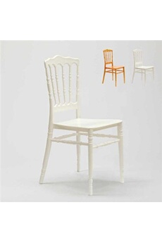 - chaise en polypropylène pour salle à manger jardin bar et restaurant napoleon iii, couleur: blanc
