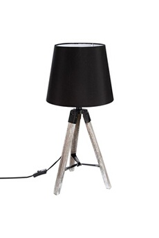 - lampe en bois trépied runo - h. 58 cm - noir