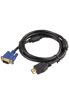 Cable VGA vers HDMI mâle de la marque, 2m, D-sub HD 15 broches M/M câble pour écran PC LCD TV HD pour ordinateur portable AVEC VGA ET NON HDMI