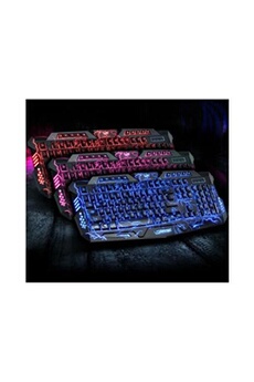 Ensemble clavier et souris GENERIQUE GAMING Pack Clavier LED Rétro-éclairé  Rechargeable + Souris 2400DPI - Sans fil - PC