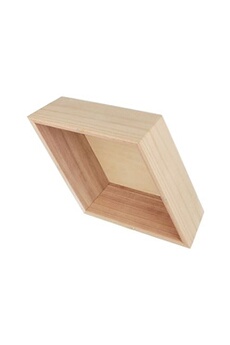 etagère en bois losange x 3 - 34,5 x 20 x 10,5 cm