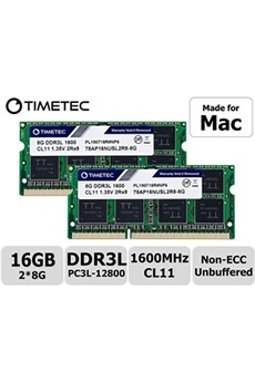 Timetec Hynix IC 16GB Kit (2x8GB) compatible with Apple DDR3 1600MHz PC3-12800 SODIMM Memory Upgrade For selected MacBook Pro, iMac,Mac mini/ Server