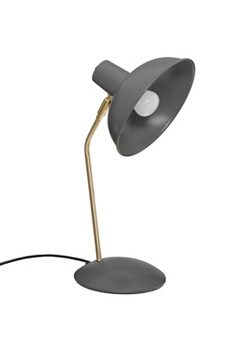 lampe à poser coloris gris en fer / béton - d. 21 x h. 38 cm --