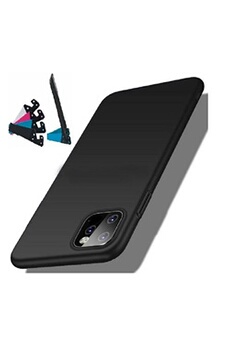Coque Noir Silicone pour Iphone 11 PRO MAX + 1 support