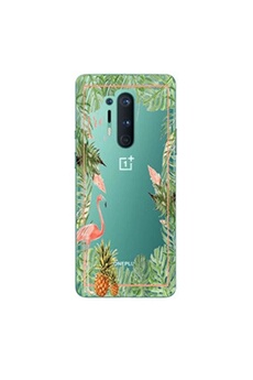 Coque pour OnePlus 8 PRO Tropical day Flamant Ananas summer