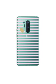 Coque pour OnePlus 8 PRO raye rose coeur