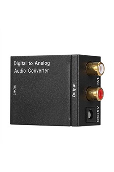 Convertisseur audio numérique optique vers analogique (hôte + câble optique + cordon d'alimentation USB)