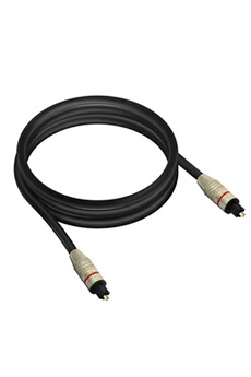 Câble Optique Audio Numérique Connecteur Toslink Flux lumineux 2m Noir
