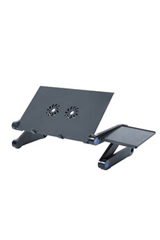 Support pour ordinateur GENERIQUE Support lit effet bois pour pc hp table  reglable pliable canape (noir)