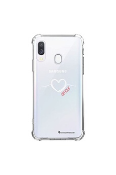 Coque souple renforcée pour Samsung Galaxy A40 Coeur Blanc Amour - La Coque Française
