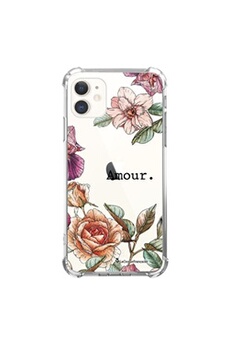 Coque souple renforcée pour iPhone 11 - Amour en fleurs [La Coque Française]