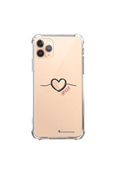 Coque souple renforcée pour iPhone 11 Pro Max Coeur Noir Amour - La Coque Française