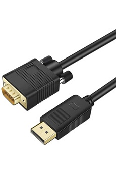 Prémium Cable DisplayPort vers VGA,Adaptateur Display Port vers VGA Câble 1,8m noir