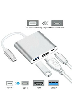 Câble USB-A 3.0 Femelle vers USB-C Mâle OTG Cuivre Gaine PVC Blanc 10cm -  Audiophonics