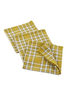 3 serviettes de table 45 x 45 cm coton tisse traditio Jaune