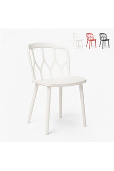 - Chaises en polypropylène au design moderne pour bar, cuisine et jardin Flow, Couleur: Blanc