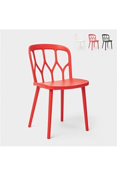 - Chaises en polypropylène au design moderne pour bar, cuisine et jardin Flow, Couleur: Rouge