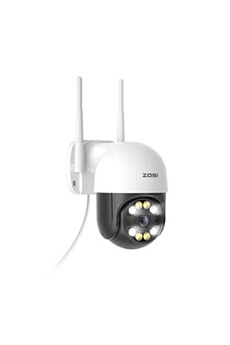 ZOSI C289 3MP Caméra PTZ WiFi sans Fil Surveillance Extérieure Motorisée Pan 275° Tilt 90°Audio Bidirectionnel, Fonctionne avec Alexa