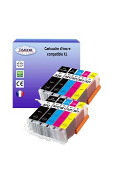 10 Cartouches compatibles avec Canon PGI-520 XL, CLI-521 XL pour Canon Pixma iP3600, iP4600, iP4700, MP540, MP550, MP560, MP620