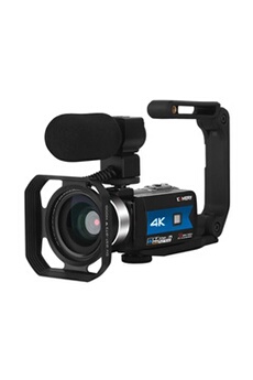 Caméscope K1 4K Ultra HD Avec couvercle d'ombrage poignée stable microphone bleu