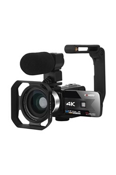 Caméscope K1 4K Ultra HD Avec couvercle d'ombrage poignée stable microphone Gris