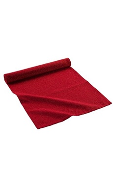 chemin de table 40 x 140 cm coton uni+fils metallises elegancia rouge/or