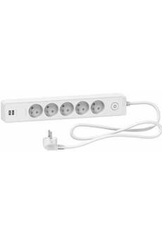 Multiprise et distributeur CEE Maclean Rallonge électrique Multiprises 4  prises avec 2 entrées USB noir