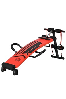 SPORTNOW Station de musculation multifonction avec barre de traction  hauteur réglable sur 6 positions noir et rouge