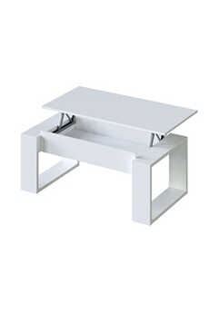 Table basse avec plateau relevable - Blanc/Chene - L 100 x P 50/72