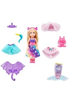 Poupée Mattel Mattel gtf40 - barbie dreamtopia chelsea ensemble d'habillage pour poupée sirène avec 12 pièces à la mode