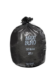 Sacs poubelle 30 litres liens coulissants Maxiburo - Carton de 200