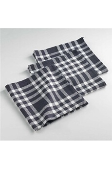 torchon generique 3 serviettes de table tisse traditio noir 45 x 45 cm