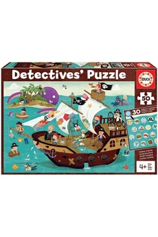 Puzzle Educa Detectives puzzle - 50 bateaux pirates