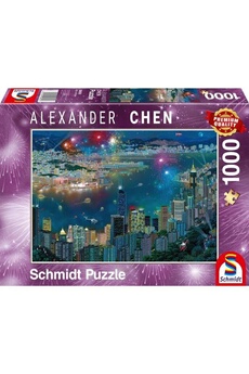 Puzzle Schmidt Spiele Puzzle feu d'artifice sur hong kong, 1000 pcs