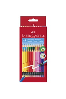 FABER-CASTELL Crayon de couleur gommable, étui carton de 12