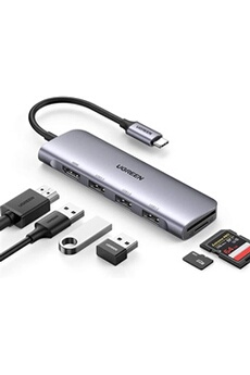 Hub USB GENERIQUE Hub usb c, adaptateur mac avec ethernet rj45, hdmi 4k,  thunderbolt 3 pd 100w, port type c, port usb 3. 0/2. 0, lecture de carte  sd/tf, dock usb c