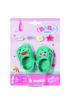Poupée Zapf Creation Zapf creation 828311-d - baby born 43cm chaussures de vacances vertes avec 6 motifs à clipser