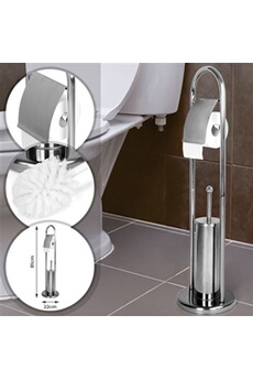 Serviteur WC Easy avec dérouleur à papier et porte-balai wc blanc mat -  Iperceramica